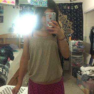 Beige spaghetti strap